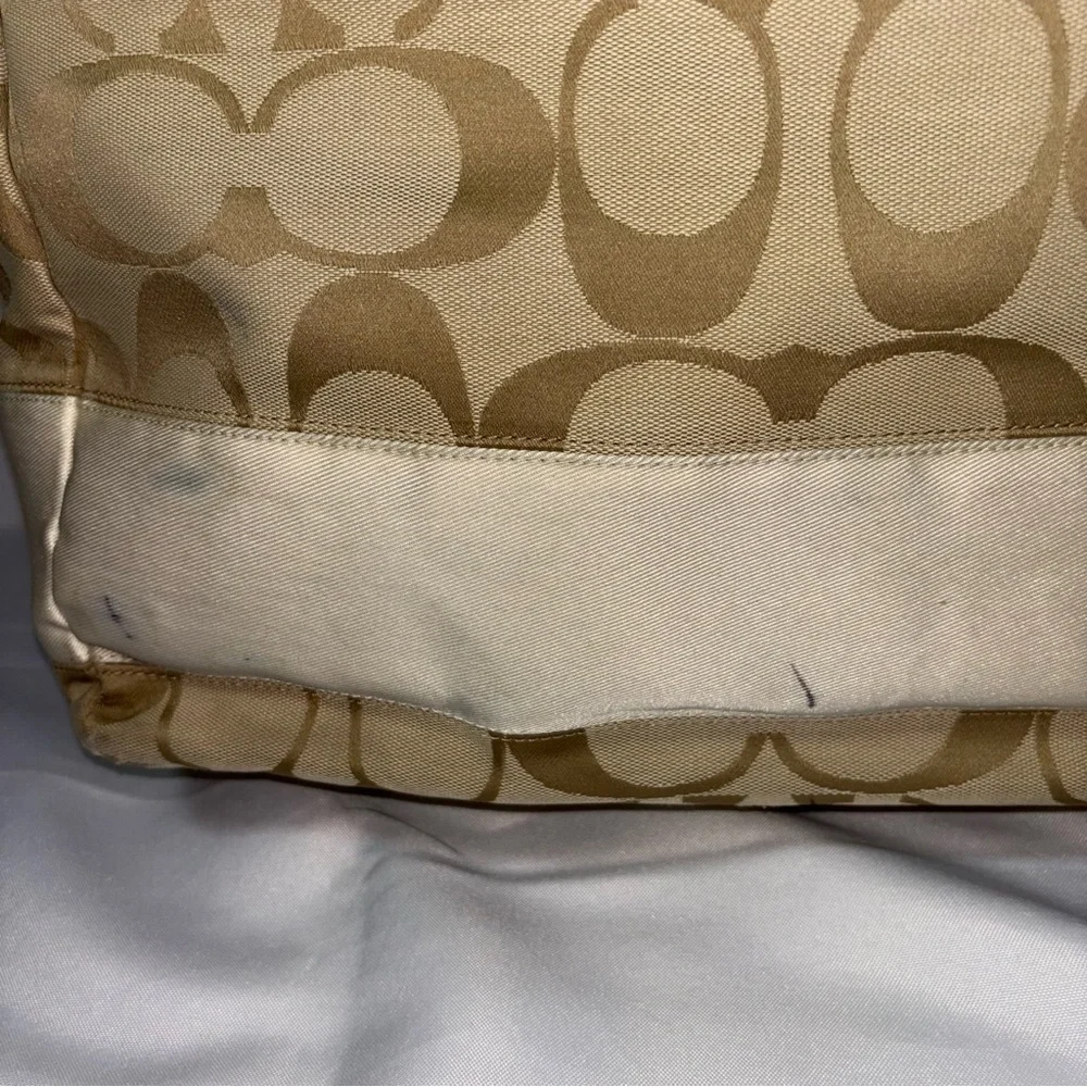 Coach F19202 Signature Stripe Multifunction Baby Diaper Travel Tote Bag